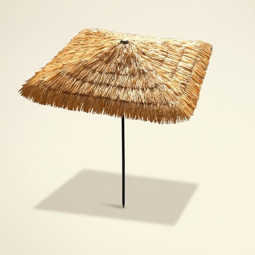Straw umbrella natural - umbrella,