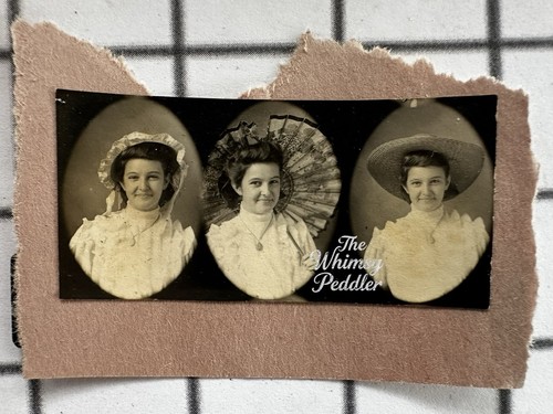 Antique c1910 photobooth strip - photobooth,