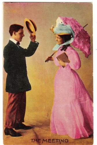 Vintage postcard pretty - postcard, woman