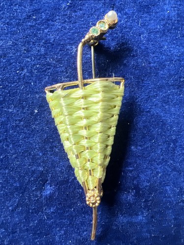 Vtg 1960s woven umbrella - vtg,