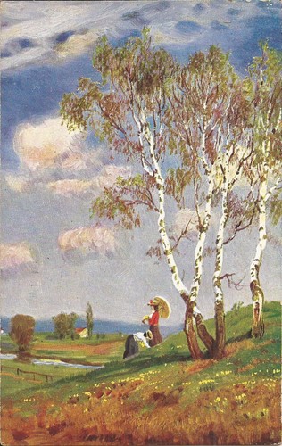 Greeting landscape birch - greeting,