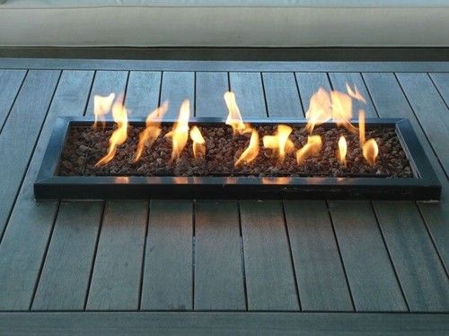 Table fireplace built in - fireplace,