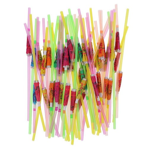 50pcs umbrella drinking straws - umbrella,