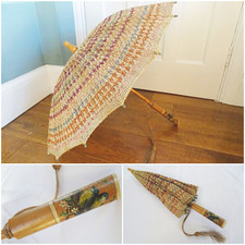 Vintage 1930s Parasol Straw
