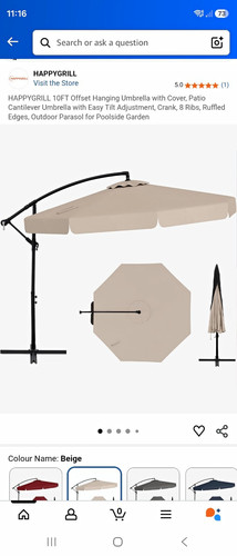 Costway 10ft cantilever - 10ft,